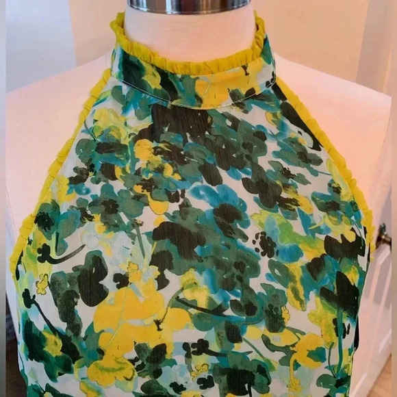 HOUSE OF HARLOW x Revolve Novia Maxi Dress Large Kelly Green & Yellow Floral - Picture 4 of 13